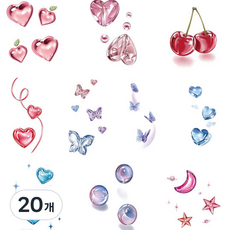 샐러바이블 迷你紋身貼紙, 20個, 02 3D彩色