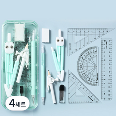 歐樂天使製圖用校園尺9件組 + 筆袋文具組, 4套, 綠色