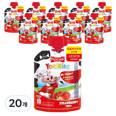 파스쿠알 요기키즈 요거트 80g, 딸기맛, 20개