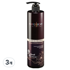 피토스토리 프리미엄 지성비듬 두피 샴푸, 3개, 500ml
