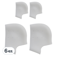 페이스바디 실리콘 발뒷꿈치 각질패드 세트 화이트, 6세트