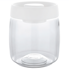 豪割達人 真空保鮮玻璃按壓式免工具密封罐 白色圓形款, 1個, 800ml