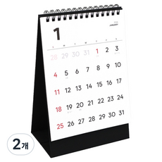 wannathis 2026年 Beginning 直式簡約桌曆, 2個, 黑色