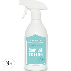 아로니카 센티드 스프레이 탈취제 시그니처코튼, 490ml, 3개