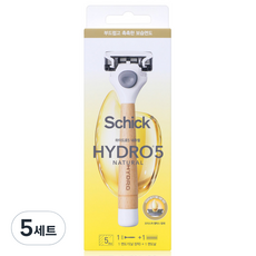 쉬크 하이드로5 내츄럴 면도기 + 여분날 세트, 5세트