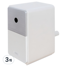 델리 5단 심조절 레트로 우드 디자인 연필깎이 71160, 화이트, 3개