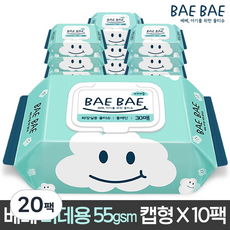 BAEBAE 嬰兒濕巾濕巾 55gsm 帶帽型坐浴盆, 20包, 30張