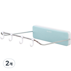 심플리앤 모던 대야 무타공 다용도 걸이 랙, 블루, 2개