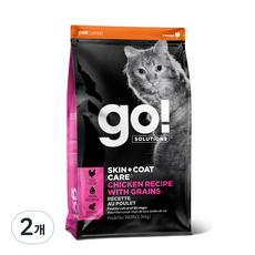 go 전연령 고양이 스킨앤코트 레시피 건식사료, 닭, 1.36kg, 2개