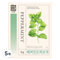 녹차원 페퍼민트 허브차, 800mg, 20개입, 5개