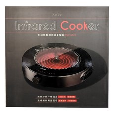 Kinyo 1300W 1口 黑晶玻璃 電陶爐 旋鈕式 多功能 智慧 可調溫度 黑色 310 x 310 x 80mm ECH-6670 1.9kg 普通型