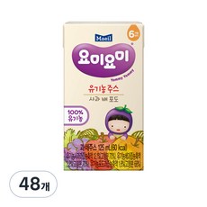 요미요미 주스, 혼합맛(사과/배/포도), 125ml, 48개