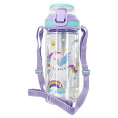 MOCODO 伴佳家 兒童抑菌彈蓋直飲水壺, 580ml, 輕觸彈蓋, 安全鎖扣, 防漏升級, 獨角獸, 1個