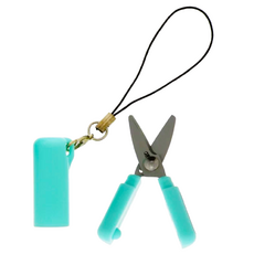 STICKYLE mini 迷你攜帶型標籤線頭剪刀, 鋸齒狀刀片，切割更穩定，保護蓋設計，附掛繩, 淺綠色, 1支