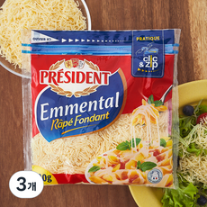 프레지덩 에멘탈 슈레드 치즈, 200g, 1개입, 3개