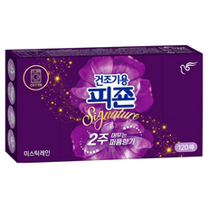 피죤 건조기용 시트 섬유유연제 미스틱레인 본품, 120개입, 1개