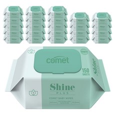 코멧 아기물티슈 샤인 플러스 캡형, 40g, 150매, 24개