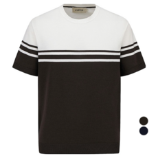 ZIOZIA 男士 Miracool 撞色圖案短袖針織衫 AEF2ER1102