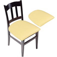 HANEE PU方形皮革椅套, 黃色, 2個