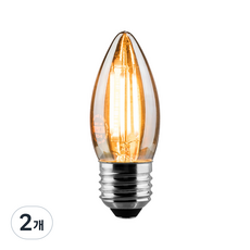 예도 LED 에디슨 촛대구 램프 3W, 전구색, 2개