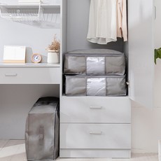 DOSell 整潔收納布質棉被整理箱 特大號, 灰色, 2個