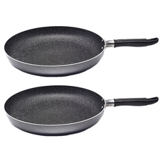 윌리브 실버 메탈릭 분체 프라이팬, 34cm, 2개