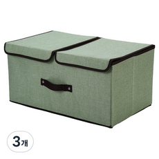 부직포 수납상자 옷정리함, 그린, 3개
