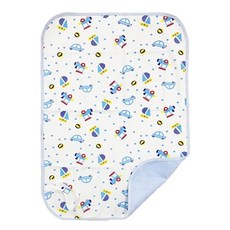bebehome 纖維三層嬰兒防水隔尿墊 藍色小汽車, 藍色 + 白色, 1件