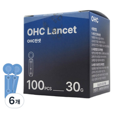 오상헬스케어 OHC 멸균 채혈 수동 란셋 30G, 6개, 100개입