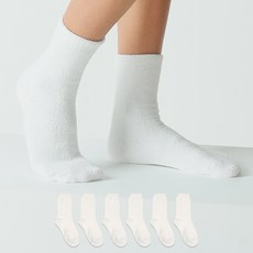 No Design 女式長頸素色睡襪 6 件套