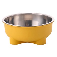 Kiyodo 寵物四葉草碗 ST-090, 15.2 x 14 x 6.2cm, 黃色, 1個