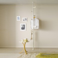 韓國 LIVING STAR 現代風立桿式衣架, 白色