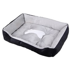 小骨頭柔軟床墊寵物窩, 黑色, 1個
