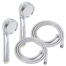 KOXINA 強力增壓省水手持式蓮蓬頭+金屬沐浴軟管 1.5m組, 2組, 單色