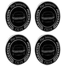 KRYPTON 徽章刻印輪框蓋貼紙 4入, 黑色, K5 DL3 B-09