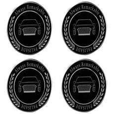 KRYPTON 徽章刻印輪框蓋貼紙 4入, 黑色, Palisade A-03