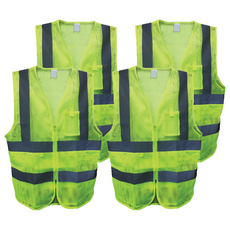 GUARDMAN 螢光安全背心, 4個, 黃色