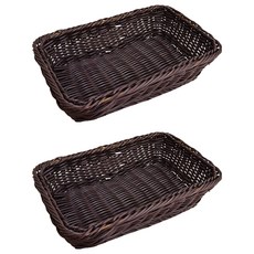 That's That 藤編長方形展示托盤, 深棕色, 2個