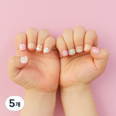 Bong Bong Friends Nail Friends Bong Bong 3~7歲兒童用黏貼式美甲, 亮片珊瑚色, 5個