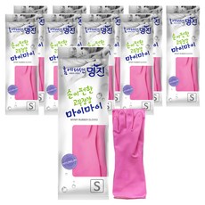 홈에디션명진 손이편한 마이마이 고무장갑, 분홍, 소(S), 10세트