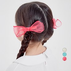 LollyTree 女童用 Emma 網紗蝴蝶結髮夾 2件組