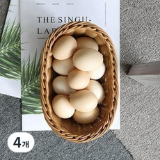 Moonlight Market 橢圓藤編收納籃, 單色, 4個