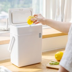 Changsin Living 昌信生活 FRANCO Franco韓國製單手按壓式廚餘垃圾桶 5L, 白色, 1個