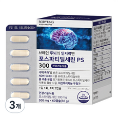 보령 브레인 두뇌의 인지력엔 포스파티딜세린 PS 300 30g, 60정, 3개
