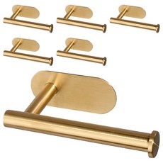 前途光明 不鏽鋼立式壁掛式衛生紙架, 金色, 6個