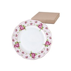 ROYAL ALBERT 玫瑰印花金邊復古餐盤 NCRPNK25812, 粉色的