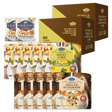 Fontana 烤蘑菇奶油湯 180g 5入+甜玉米奶油湯 180g 5入+麵包塊 10g 2入, 2組