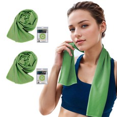 Hensen 涼爽乾式速乾運動毛巾, 2個, 綠色