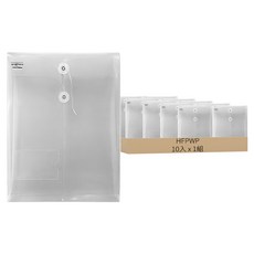 HFPWP 超聯捷 立體直式文件袋 (附名片袋) 白色 透明文件收納, A4, 10入