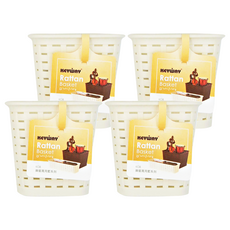 KEYWAY 聯府 藤藝010收納籃, 米白色, 4個